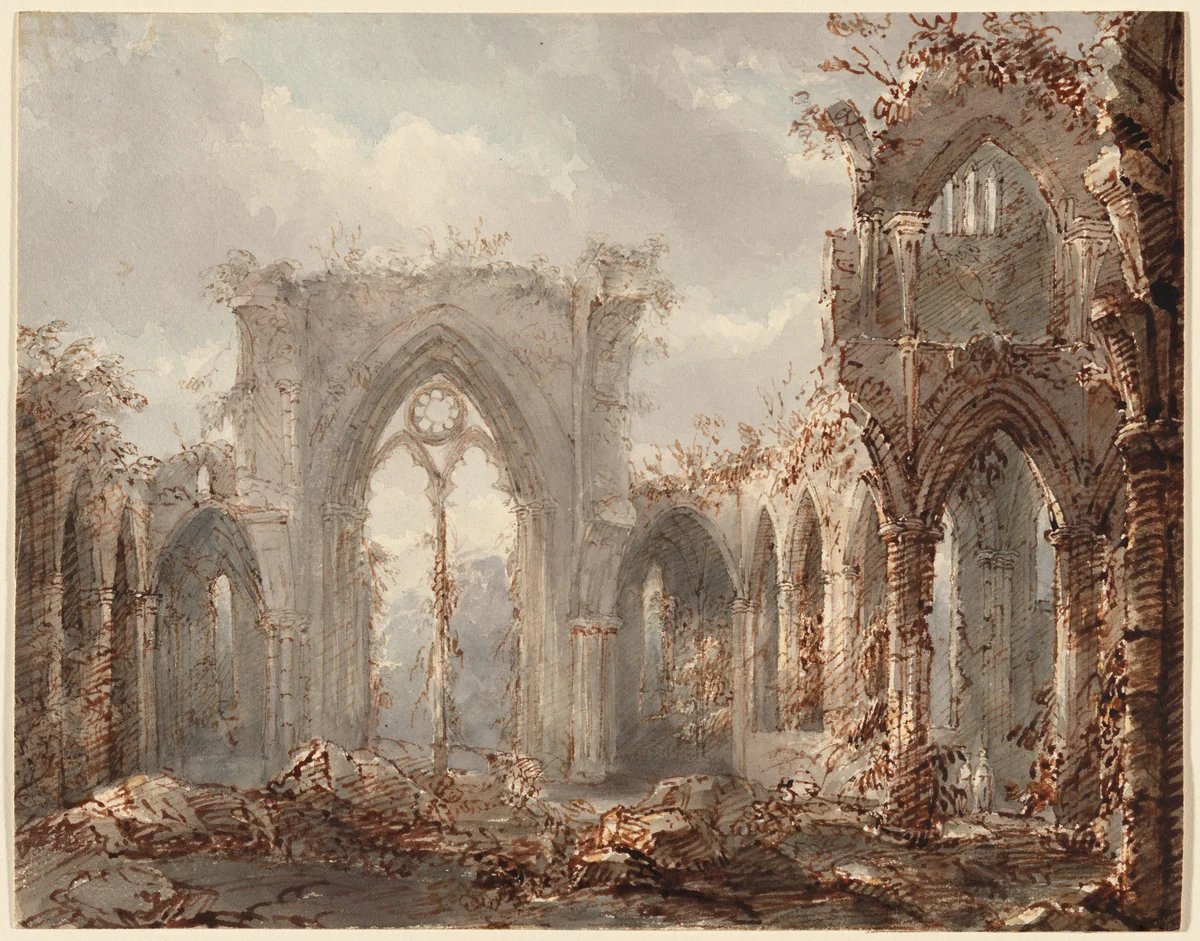 Netley Abbey, Hampshire by Miss Selby, drawing, 1840-1870