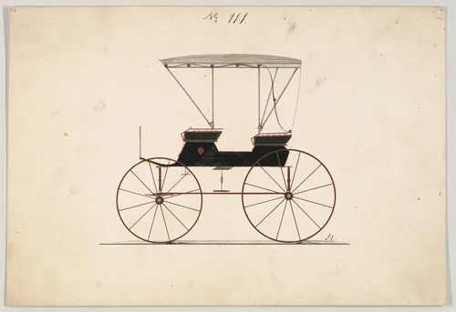 Extension Top Phaeton #111 by Brewster & Co., drawing, 1860-1870