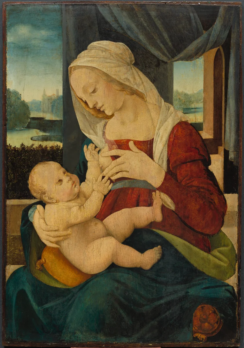 Virgin and Child by Lorenzo di Credi, painting, 1400-1499