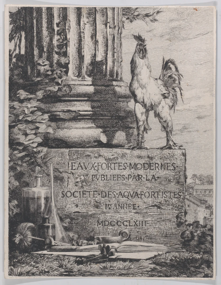 Frontispiece for the Society of Aqua-Fortistes by Jules Ferdinand Jacquemart, print, 1863