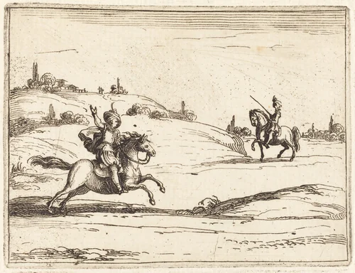 Two Knights by Jacques Callot, print, 1628
