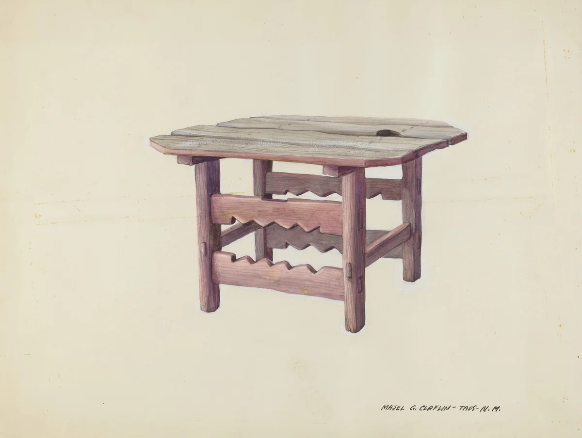 Small Table by Majel G. Claflin, index of american design, 1937