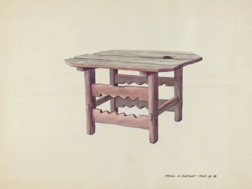 Small Table by Majel G. Claflin, index of american design, 1937