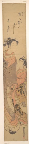 A Girl with an Attendant by Isoda Koryūsai, print, 1760-1780