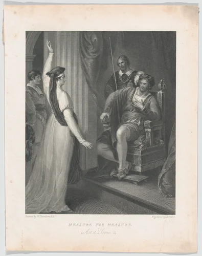 Isabella and Angelo (Shakespeare, Measure for Measure, Act 2, Scene 2) by James Fittler, print, 1794