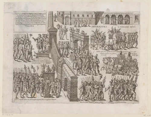 Romeinse triomftocht by Unknown, print, 1580