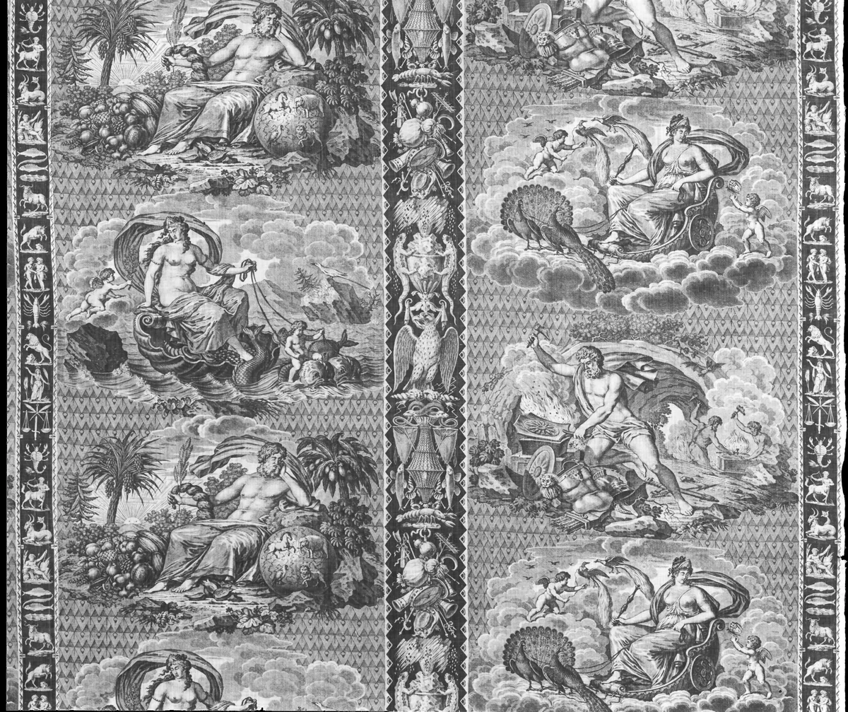 The Elements (Furnishing Fabric) by Marie Bonaventure Lebert, textile, 1810-1820