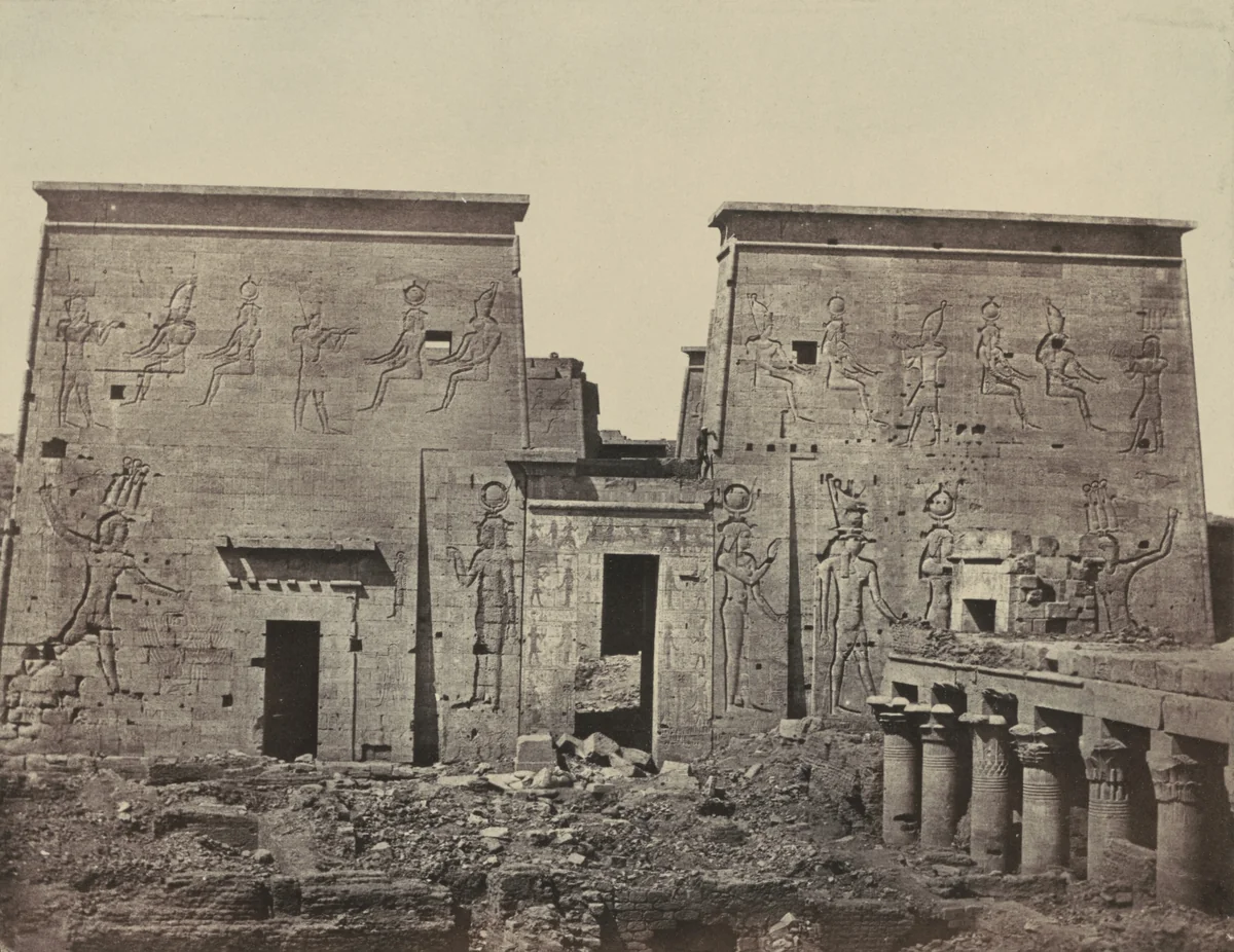 Grand Temple d'Isis, a Philoe by Maxime Du Camp, photograph, 1850