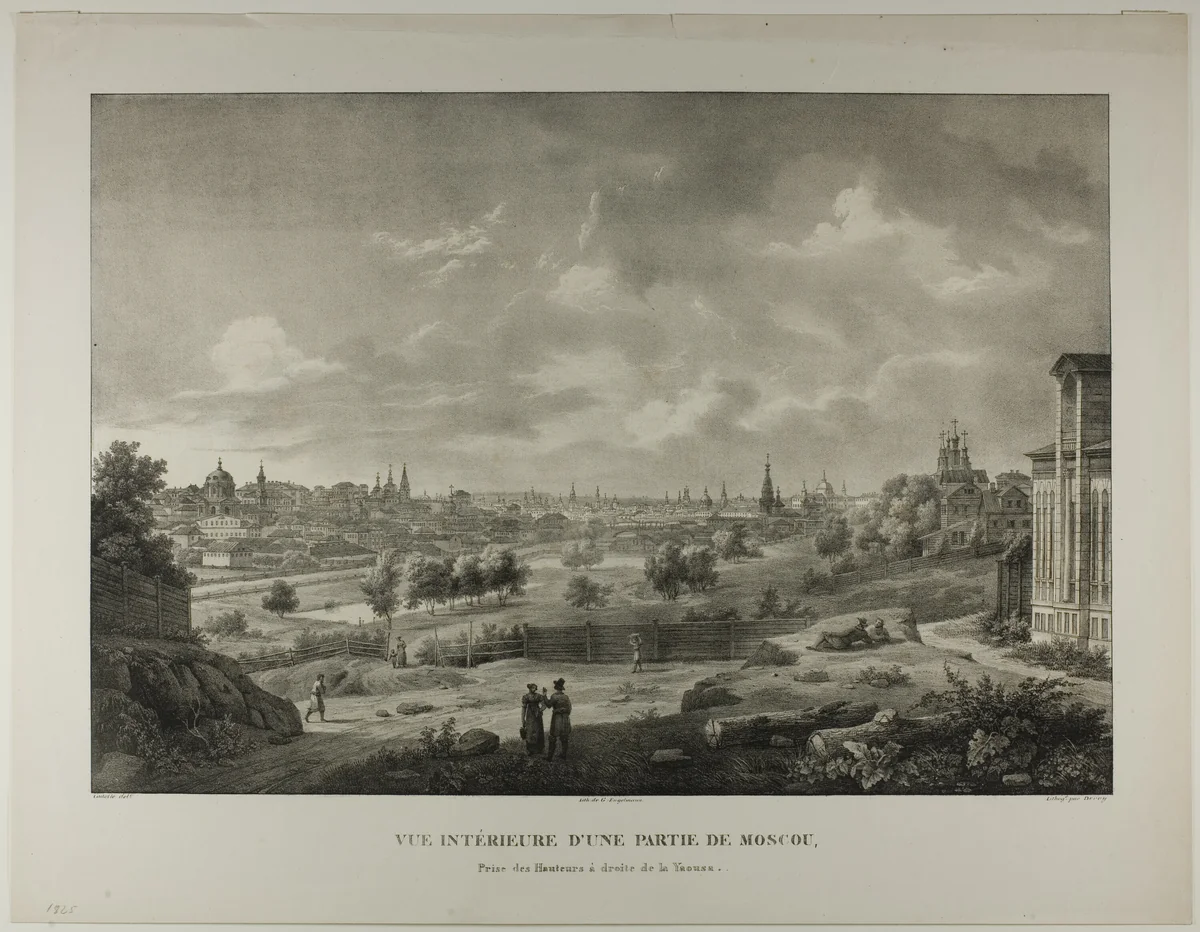 View of a Part of Moscow from the Heights to the Right of the Yaousa by Jean-Baptiste Cadolle, print, 1833