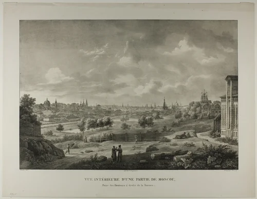 View of a Part of Moscow from the Heights to the Right of the Yaousa by Jean-Baptiste Cadolle, print, 1833