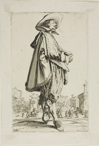 The Gentleman with Clasped Hands, plate eleven from La Noblesse by Jacques Callot, print, 1612-1635