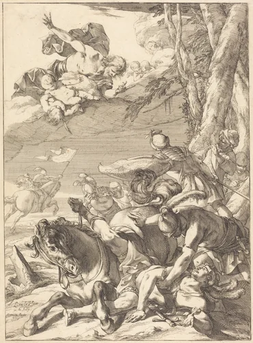 The Conversion of Saint Paul by Laurent de La Hyre, print, 1606-1656