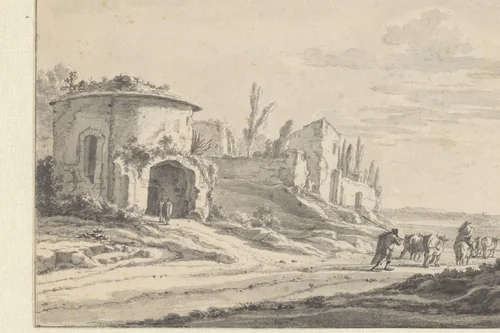 View of S. Teodoro in Rome by Jan Asselijn, drawing, 1645-1646