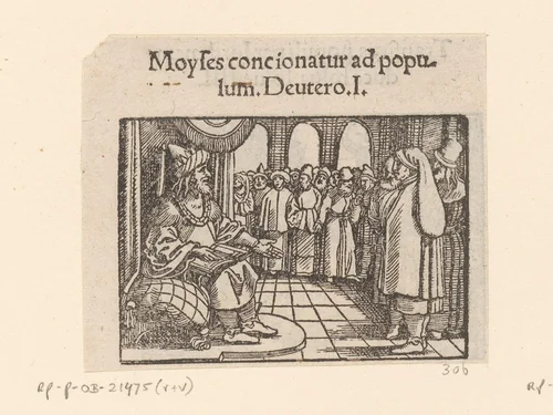 Mozes leest de Wet voor by anonymous, print, 1530-1533