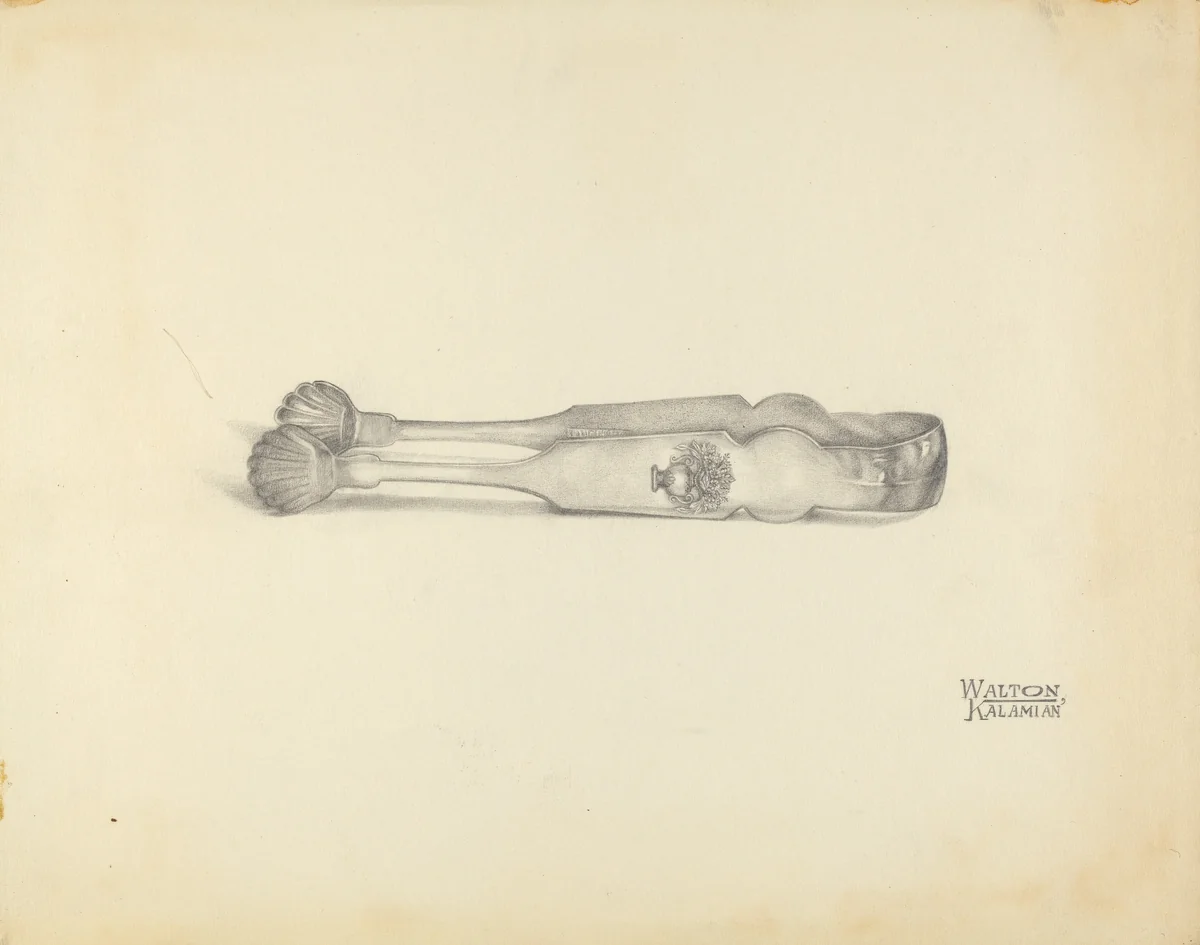 Silver Sugar Tongs by Kalamian Walton, index of american design, 1939