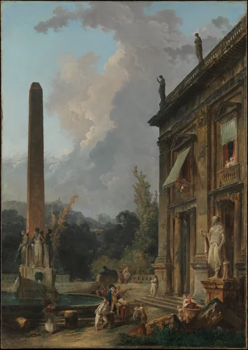 Wandering Minstrels by Hubert Robert, painting, 1777-1779