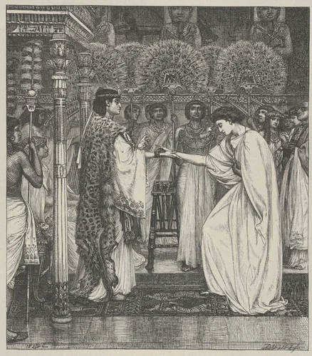 Pharoah Honors Joseph, from "Dalziels' Bible Gallery" by Edward John Poynter, print, 1864-1881