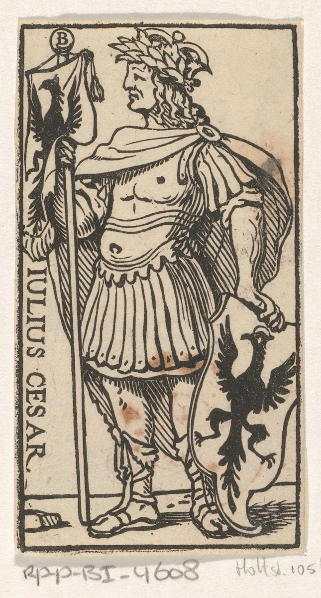 Portret van Julius Caesar by Isaac Vincentsz. van der Vinne, print, 1681-1740