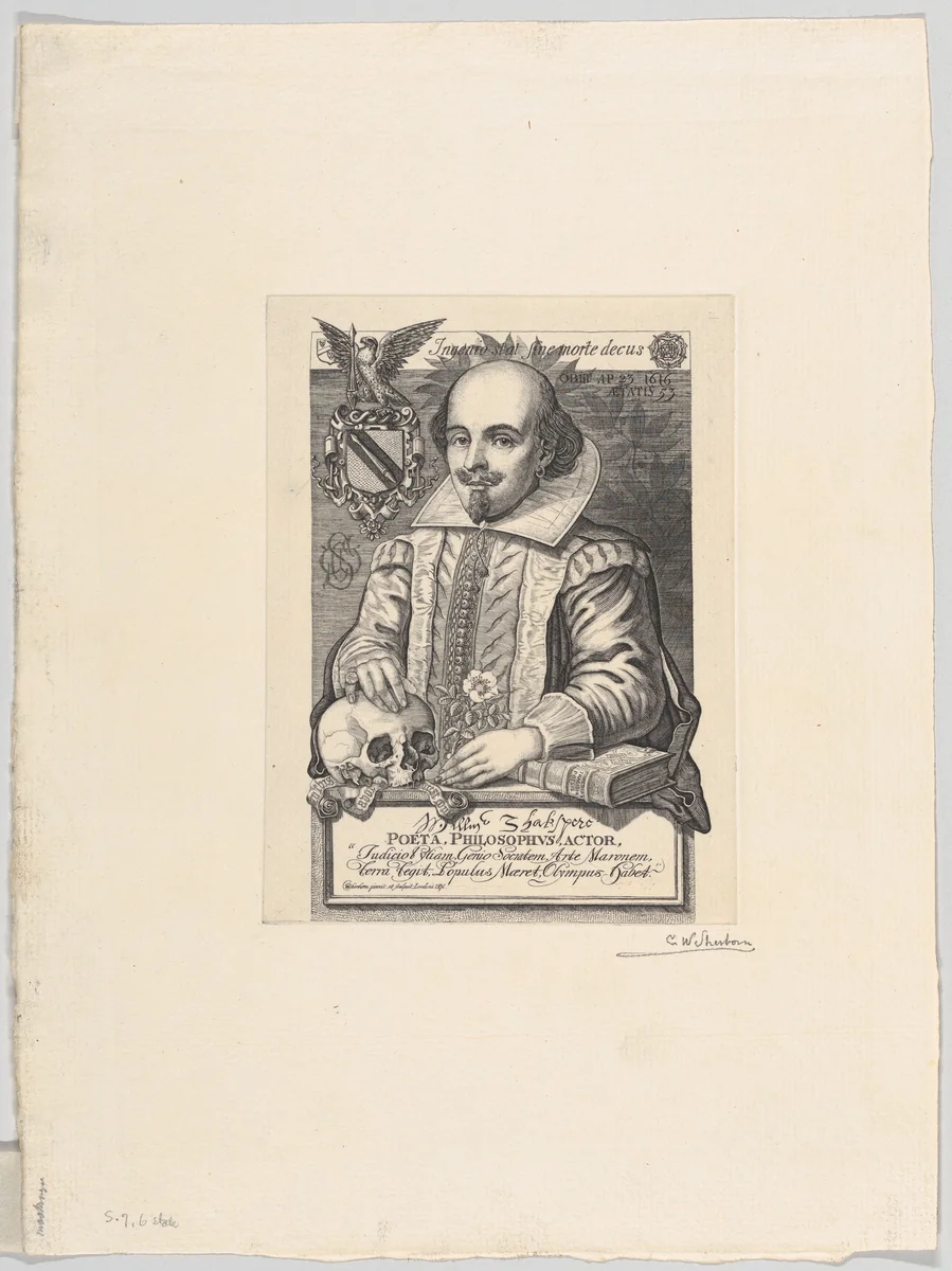 William Shakespeare by Charles William Sherborn, print, 1876