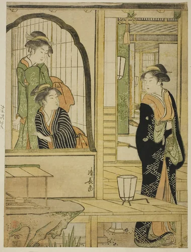 Parody of Princess Joruri and Ushiwakamaru by Torii Kiyonaga (鳥居清長), print, 1783-1893