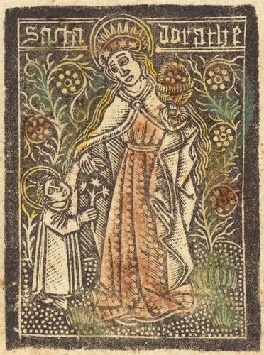 Saint Dorothy by Master of the Aachen Madonna, print, 1460-1480