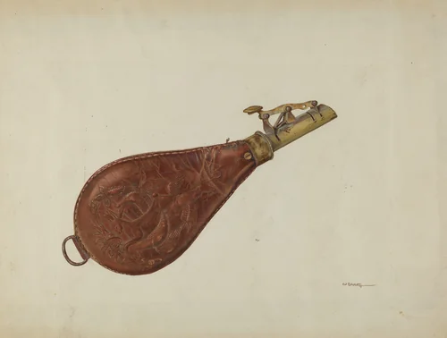 Powder Flask by Alf Bruseth, index of american design, 1940