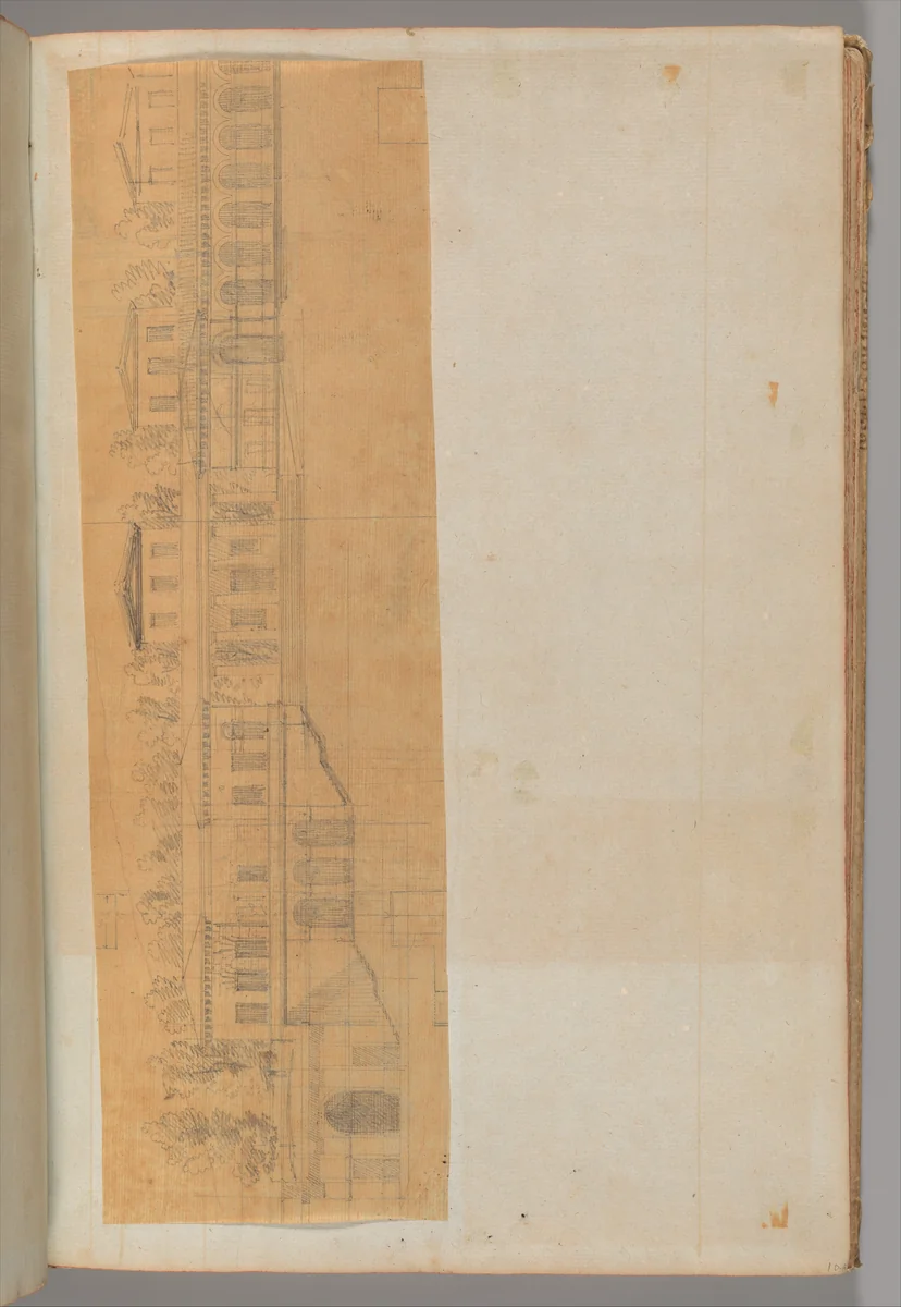 Page from a Scrapbook containing Drawings and Several Prints of Architecture, Interiors, Furniture and Other Objects by Charles Percier, book, 1795-1805