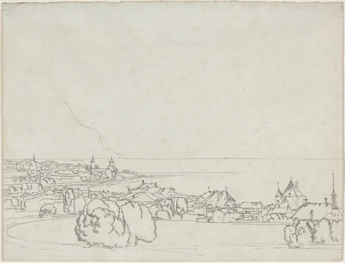A View of Vevey with La Tour de Peilz in the Distance by Francis Towne, drawing, 1781