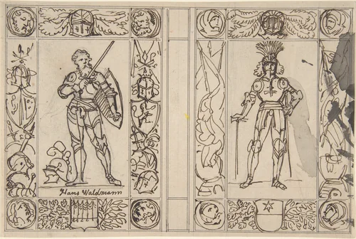 Study for Two Book Illustrations by Carl Alexander von Heideloff, drawing, 1809-1865