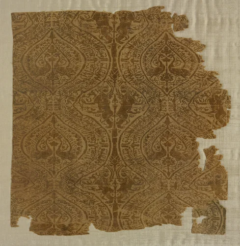 Fragment with peacocks in ogival pattern by Unknown, textile, 1004-1260