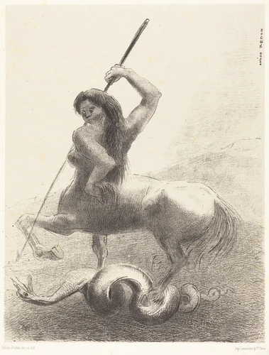 Il y eut des luttes et des vaines victoires (There were struggles and vain victories) by Odilon Redon, print, 1883