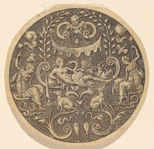 Leda by Etienne Delaune, print, 1519-1583