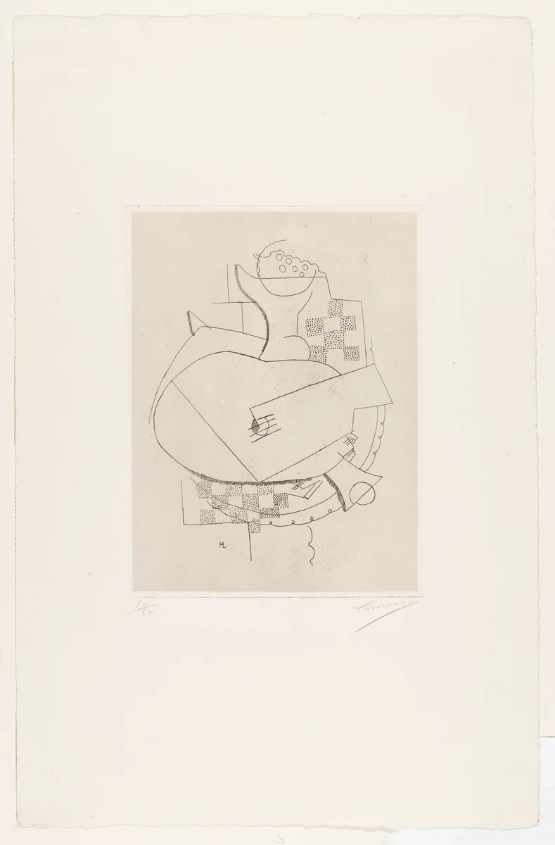 Compote Dish and Guitar by Henri Laurens, print, 1927