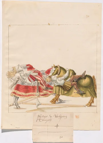 German Joust of Peace by German 16th Century, drawing, 1515