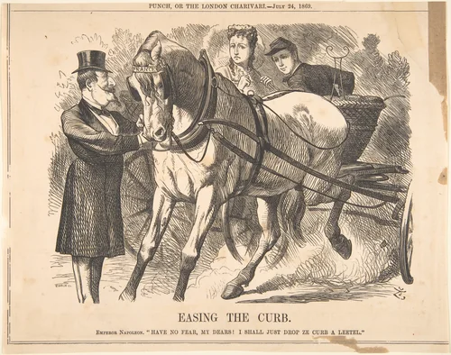 Easing the Curb by John Tenniel, print, 1869