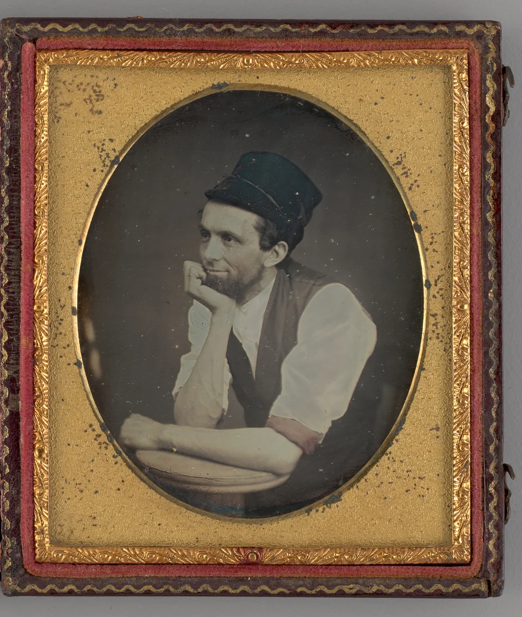 Untitled (Portrait of Seated Man Wearing a Hat) by Unknown maker, other, 1854