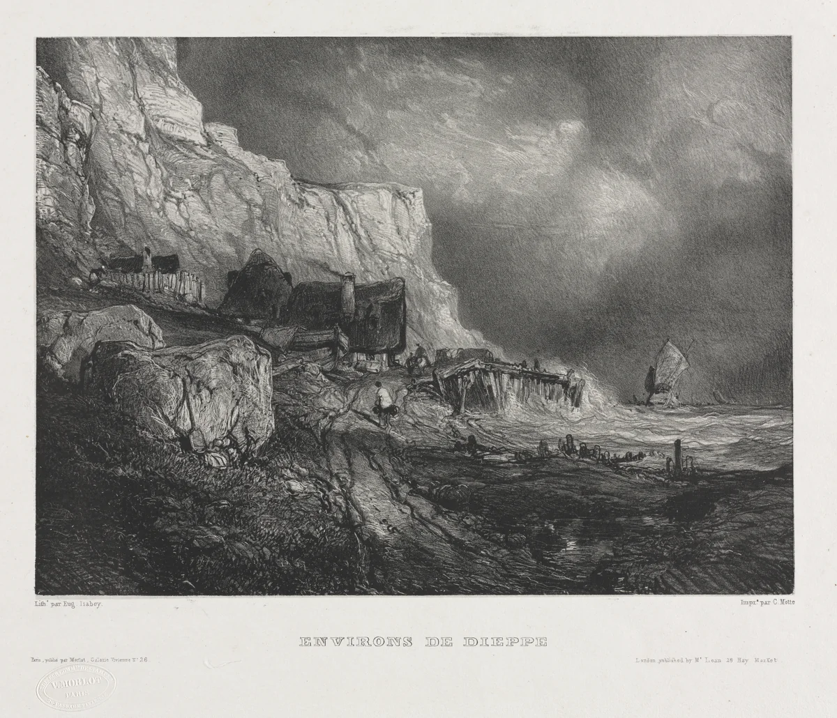 Six Marines: Environs of Dieppe by Eugène Isabey, print, 1833