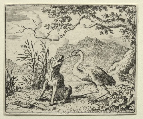 Reynard the Fox: The Ungrateful Wolf by Allart van Everdingen, print, 1650-1675