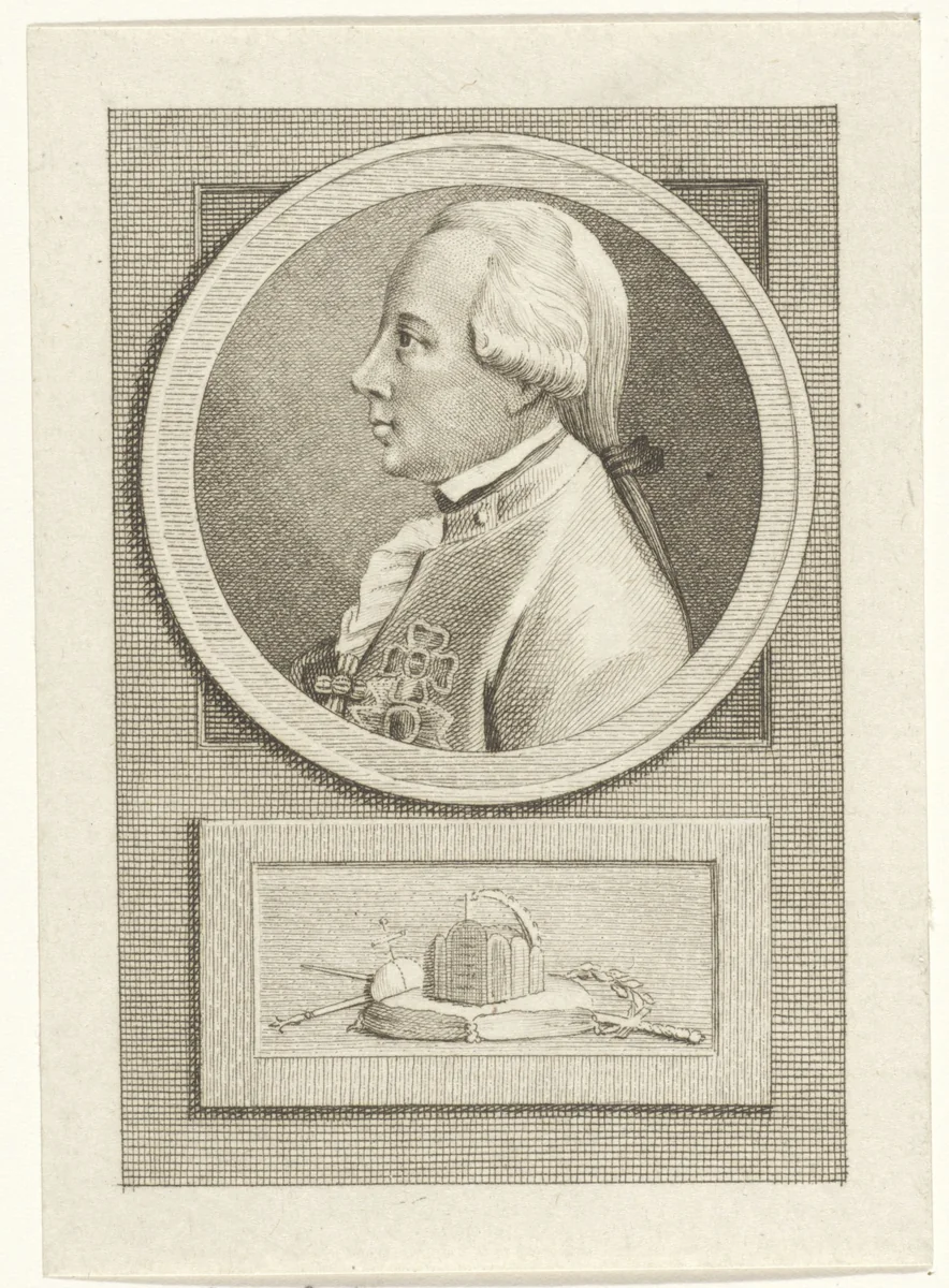 Portret van Frans II Josef Karel, Rooms-Duits keizer by Cornelis Bogerts, print, 1783-1795