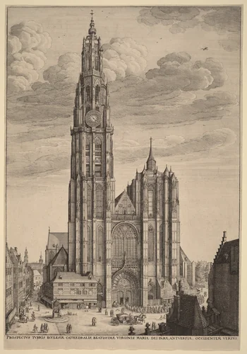 Antwerp Cathedral by Wenceslaus Hollar, print, 1649