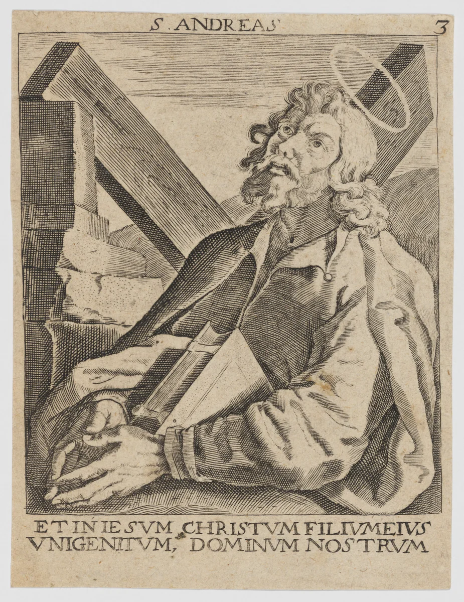 St. Andrew by anonymous, print, 1594-1640