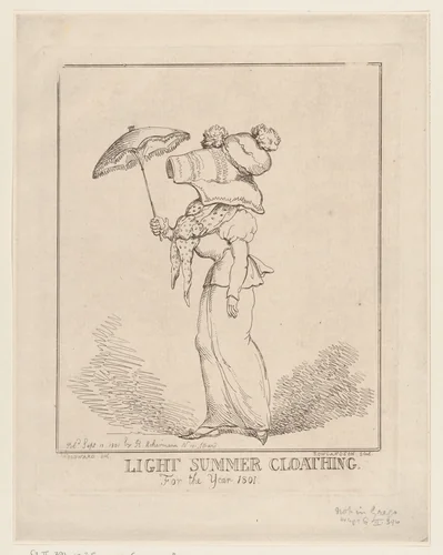 Light Summer Cloathing [sic] by Thomas Rowlandson, print, 1801