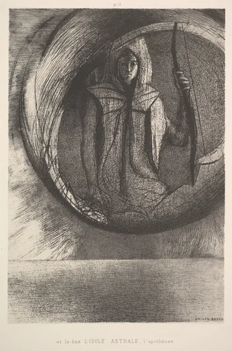 And over there, the Astral Idol, the Apotheosis by Odilon Redon, print, 1891