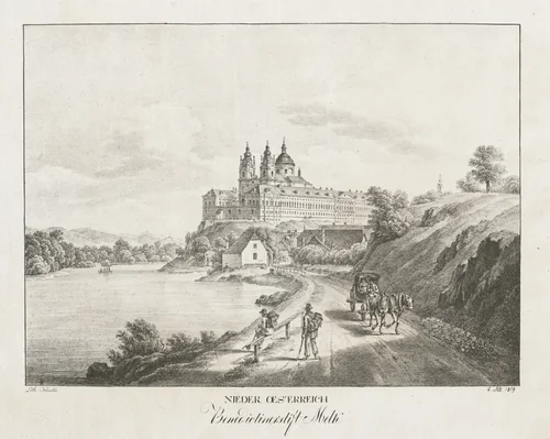 Nieder-oesterreich, Benedictinerstift Melk by Jakob Alt, print, 1819