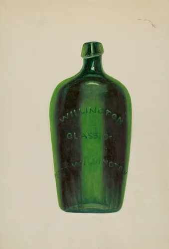 Glass Bottle by Maud M Holme, index of american design, 1939