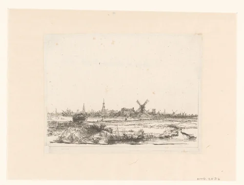 View of Amsterdam from the Kadijk by William Young Ottley, print, 1828