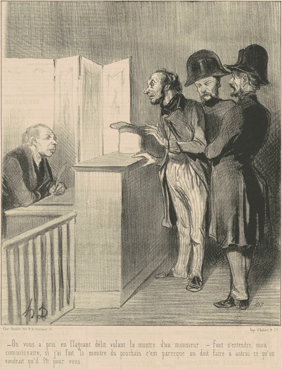 On vous a pris en flagrant délit ... by Honoré Daumier, print, 1843