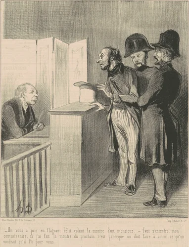 On vous a pris en flagrant délit ... by Honoré Daumier, print, 1843