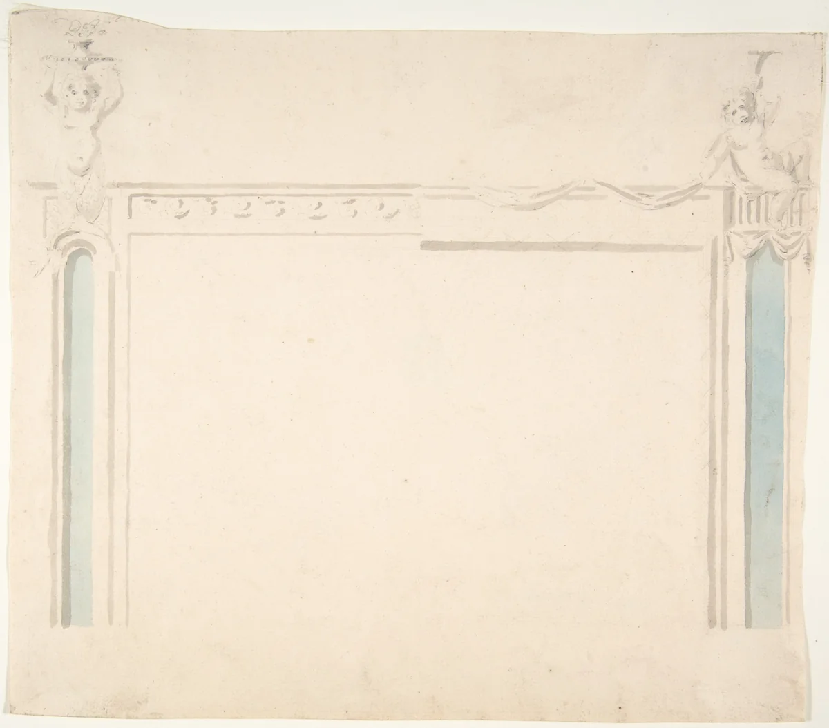 Design for a Chimney Piece by anonymous, drawing, 1770-1800
