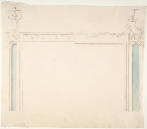Design for a Chimney Piece by anonymous, drawing, 1770-1800